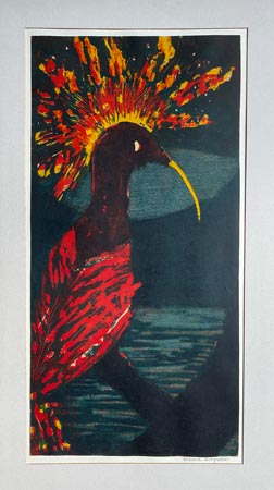 Feuervogel, Farbholzschnitt undatiert